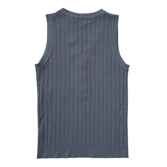 Merokeety Sleeveless Knit Tank Top V-Neck Blouse Size Small Grey/Blue NWOT - Picture 2 of 7